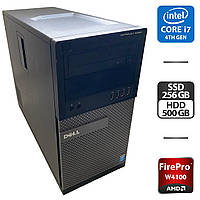 Компьютер Dell OptiPlex 9020 MT/ Core i7-4790/ 16 GB RAM/ 256 GB SSD + 500 GB HDD/ FirePro W4100 2GB