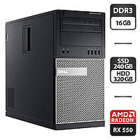 Компьютер Dell OptiPlex 9020 MT/ Core i5-4570/ 16 GB RAM/ 240 GB SSD + 320 GB HDD/ Radeon RX 550 4GB