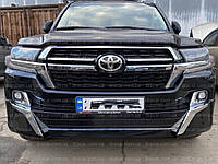 Обвес юбка переднего бампера Executive Lounge Toyota Land Cruiser 200 стиль 2021 цвет черный