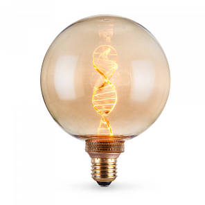 LED лампа VIDEX Filament VL-DNA-G125-A 3.5W E27 1800K Amber, фото 3
