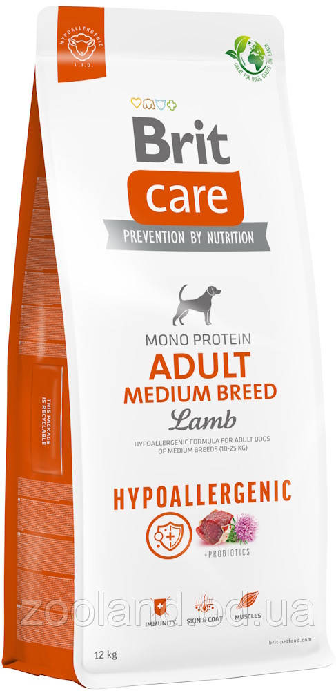 172215 Brit Care Dog Adult Medium Breed Lamb & Rice, 3 кг