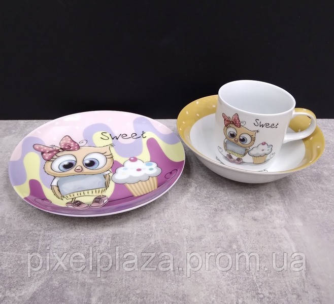 Детский набор столовой посуды из 3 предметов Limited Edition Sweet Owl C525 PZ, код: 8194777 - фото 3 - id-p2167945402