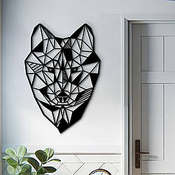 Декор в кімнату, інтер'єрна картина на стіну "Вовк - геометричний", стиль мініімалізм 25x18 см