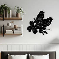 Настенный Декор в комнату, Современная картина для интерьера "Маленькие птички", стиль лофт 20x23 см