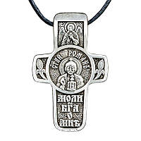 Крест нательный посеребренный Silvering Роман Святой Преподобный Роман Сладкопевец 3х1,8х0,2 KC, код: 6838799