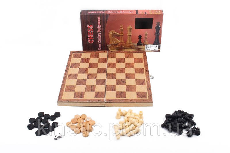 Шахматы деревянные BK Toys S2416 3 в 1 KC, код: 7799876 - фото 1 - id-p2167943748