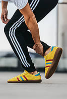 Стильні жовті замшеві чоловічі кросівки Adidas Bermuda x END, яскраві весняні кеди Адідас на низькому ходу