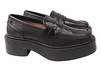 Туфлі жіночі з натуральної шкіри на платформі Чорні Grossi 218-21DTC 38 KB, код: 7366382
