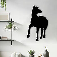 Настенный декор для комнаты, современные картины для интерьера "Силуэт коня", минималистичный стиль 30x18 см