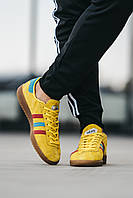 Трендові жовті чоловічі кросівки Adidas натуральна замша, низькі кроси адідас для активного відпочинку