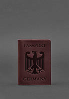 Кожаная обложка для паспорта с гербом Германии бордовая Crazy Horse BlankNote EM, код: 8131835