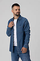 Рубашка однотонная мужская FIGO 18315 XL Светло-синий (2000989967002) PZ, код: 8309910