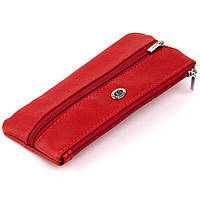 Ключница-кошелек с кармашком женская ST Leather 19347 Красная 15,5х7х0,5 см KB, код: 6756715