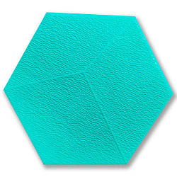 Декоративний самоклеючий шестикутник 3D блакитний 200x230мм (1105)
