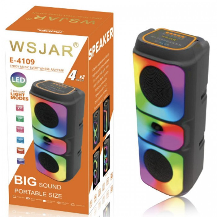 Портативная Bluetooth колонка c RGB подсветкой акустическая система WSJAR E4109 BT - фото 4 - id-p2168108378