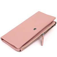 Кошелек-клатч из кожи с карманом для мобильного ST Leather 19313 Розовый 20,8х10х2 см ST, код: 6756686