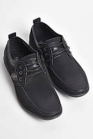 Туфли подростковые для мальчика черного цвета 176113S