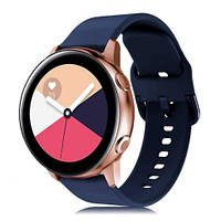 Ремешок для Samsung Galaxy Watch 42мм | Active | Active 2 силиконовый 20мм NewColor Темно-Син PZ, код: 2391385