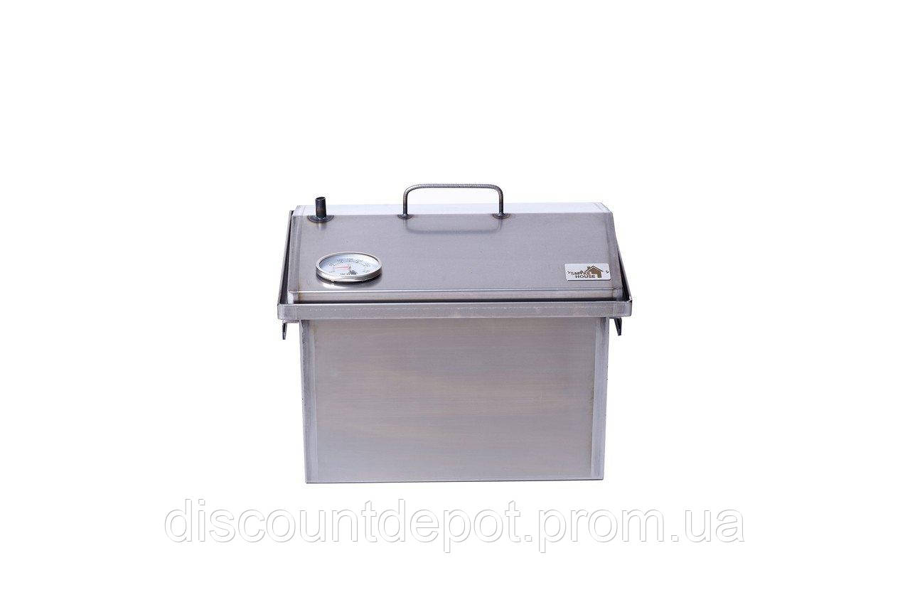 Коптильня горячего копчения с термометром та сумкою Smoke House M 400х300х310 мм Original (11 DD, код: 8140253 - фото 6 - id-p2168053769