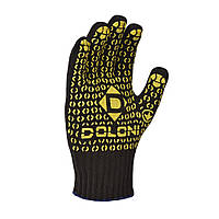 Перчатки Doloni трикотажные рабочие черные с ПВХ Универсал 10 класс арт. 667 IN, код: 8195524