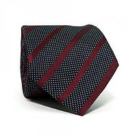 Краватка Чоловіча Чорна В Бордові смужки Gin-2391 CS, код: 2341050