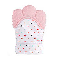 Детский силиконовый прорезыватель-перчатка для зубов 10 х 6,5 см Розовый (n-1334) PZ, код: 2680539