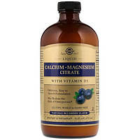 Микроэлемент Кальций Solgar Calcium Magnesium Citrate with Vitamin D3 Liquid 16 fl oz 473 ml CS, код: 7527141