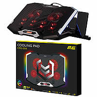 2E Gaming Підставка для ноутбука CPG-004, до 15.6", 2xUSB-A, LCD/phone holder, RGB, чорний