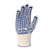 Перчатки Doloni трикотажные рабочие белые с ПВХ Волна Универсал 10 класс арт. 621 NX, код: 8195520