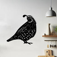 Современная картина на стену, деревянный декор для дома "Птичка перепелка", оригинальный подарок 20x20 см