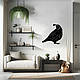 Сучасна картина на стіну, дерев'яний декор для дому "Пташка перепілка", оригінальний подарунок 20x20 см, фото 9