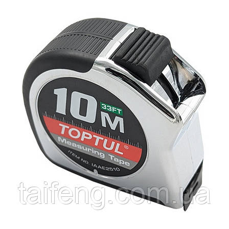 Рулетка професійна 10 м*25 мм TOPTUL IAAE2510, фото 1