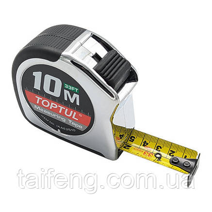 Рулетка професійна 10 м*25 мм TOPTUL IAAE2510, фото 3