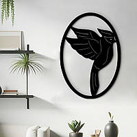 Интерьерная картина из дерева, Настенный декор для комнаты "Птица эмблема", оригинальный подарок 50x35 см