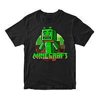 Футболка черная с принтом онлайн игры Minecraft Крипер Creeper Minecraft Кавун 11-12 ФП012041 PZ, код: 8379504