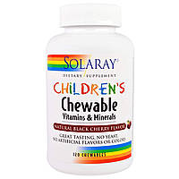 Мультивитамины для детей Solaray Childrens Vitamins and Minerals вкус вишни 120 таблеток (200 PZ, код: 1535573
