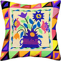 Набір для вишивання декоративної подушки Чарівниця Букет у народному стилі 40×40 см V-19 KC, код: 7242974