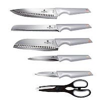 Набор из 6-х кухонных ножей и подставки Berlinger Haus Moonlight Edition (BH-2795) PZ, код: 8040158
