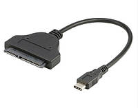 Переходник Lucom USB Type-C-SATA 22p M M USB3.1Gen1 0.30m 6Gbps Черный (62.09.8311) PP, код: 8345668