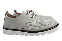 Туфлі жіночі з натуральної шкіри на низькому ходу на шнурівці М'ятні Guero 403-21DTC 38 PZ, код: 7364841
