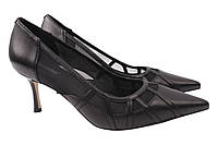 Туфлі жіночі з натуральної шкіри на шпильці Чорні Djovannia 42-21LT 37 PZ, код: 7365590