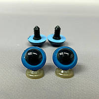 5 пар - Глаза винтовые для игрушек 18 мм с фиксатором - голубой КР
