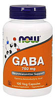 Гамма-аминомасляная кислота (GABA) Now Foods 750 мг 100 капсул PS, код: 7701142