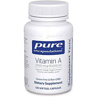 Витамин A Pure Encapsulations Vitamin A 3,000 mcg 10,000 IU 120 Caps PE-01333 PS, код: 7518770