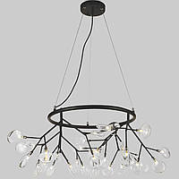 Круглая люстра из стеклянных лепестков Lightled Petals 918-LP263-36 BK+CL GG, код: 8120894