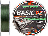 Шнур Select Basic PE Темно-зеленый 100 м 0.06мм 3кг 6lb (1870-27-58) CS, код: 6751392