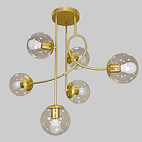 Люстра из прозрачных шаров на 6 ламп Lightled 52-L7914-6 GD+CL GG, код: 8123567