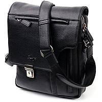 Сумка-портфель на плечо KARYA 20904 кожаная Черный EV, код: 7673994