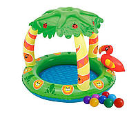 Детский надувной бассейн Bestway 52179-1 «Джунгли», 99 х 91 х 71 см, с шариками 10 шт (hub_la PS, код: 2589327