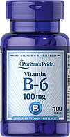 Вітамін В6 Puritans Pride 100 мг 100 таблеток (30994) EM, код: 1536022